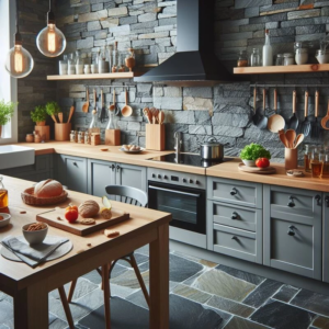 Кухонные решения: преимущества сланцевой плитки и поверхностей