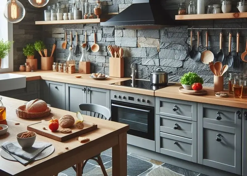 Кухонные решения: преимущества сланцевой плитки и поверхностей