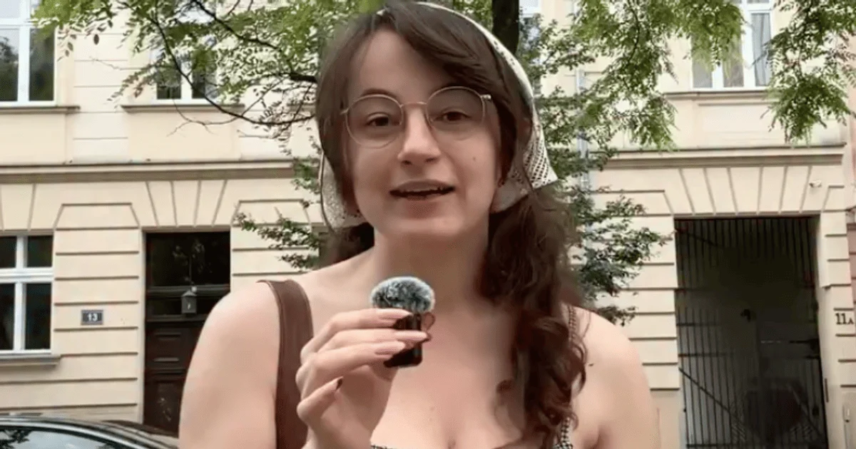 Ukrainian woman from Mariupol Valeria Vinogradova, who lives in Poland