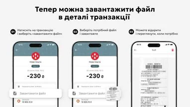 monobank дозволив прикріплювати чеки та документи до платежів